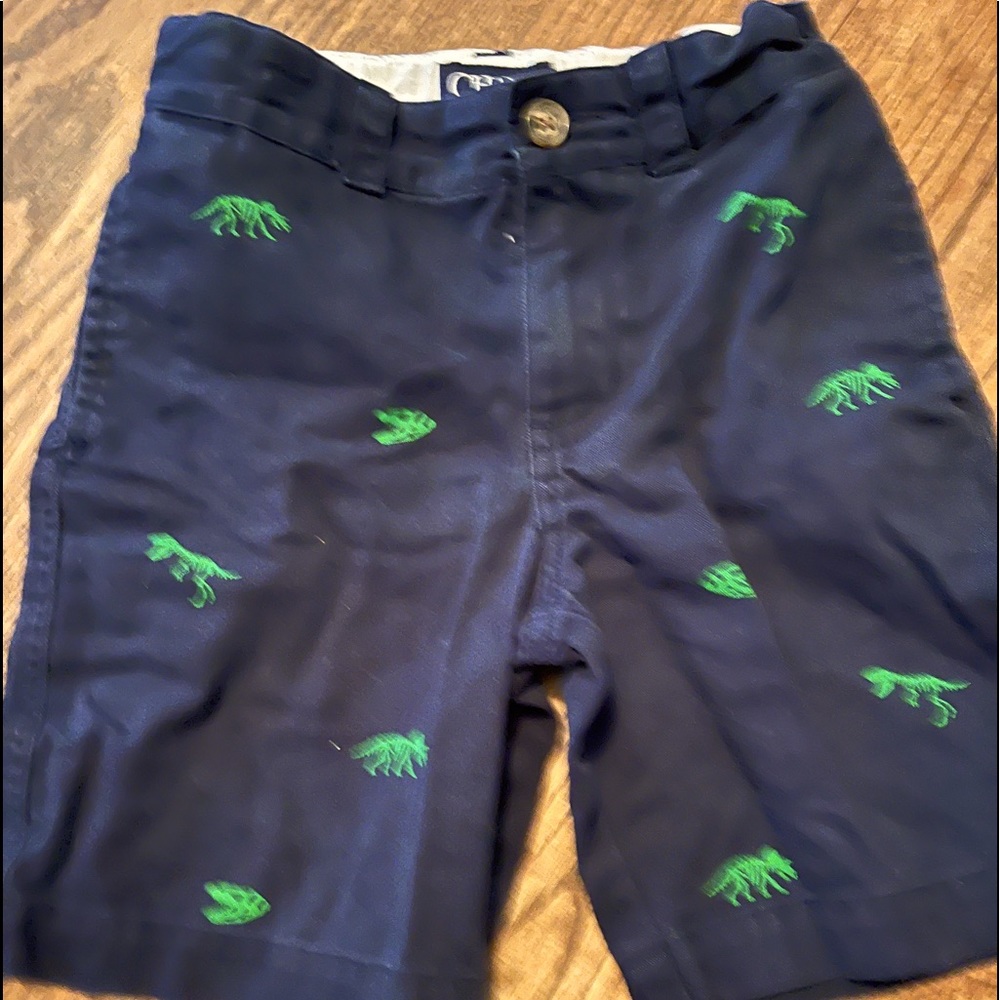 CHAPS 5T dinosaur dress shorts.